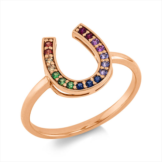 Ring 18 kt RG, 17 Saphire 0,21 ct fancy