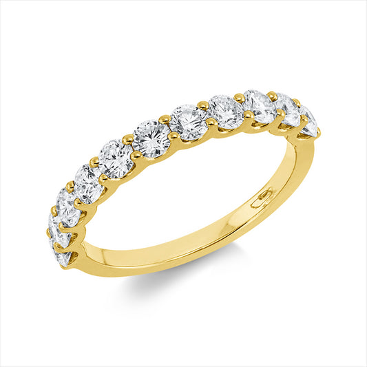 Ring 18 kt GG, 11 Brill. 1,04 ct, TW-si