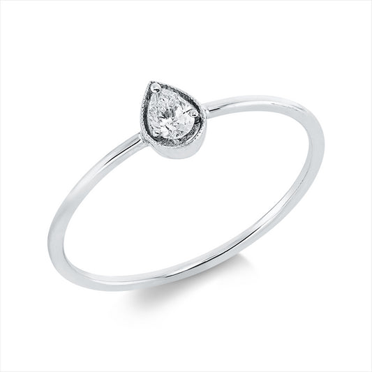 Ring 18 kt WG, 1 Tropfen 0,11 ct, I-si