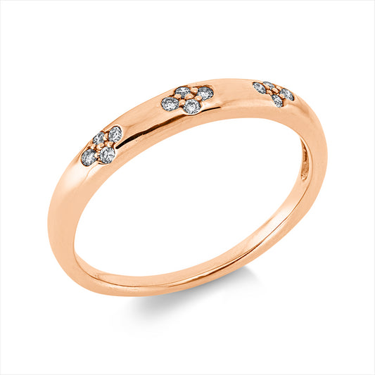 Ring 14 kt RG, 12 Brill. 0,09 ct, W-si/pi