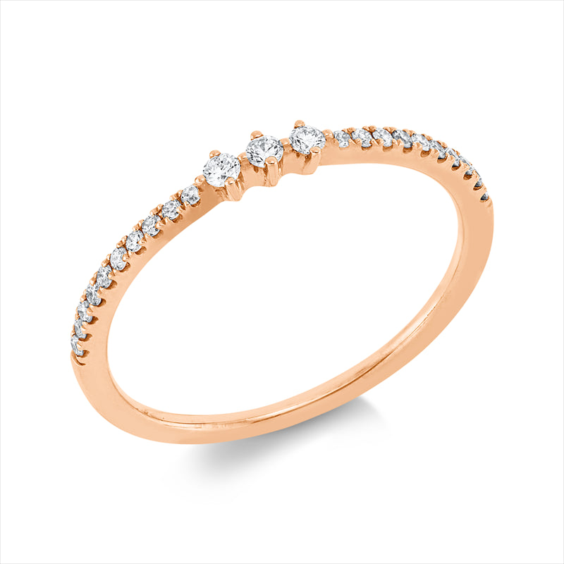 Ring 14 kt RG, 23 Brill. 0,16 ct, W-si/pi