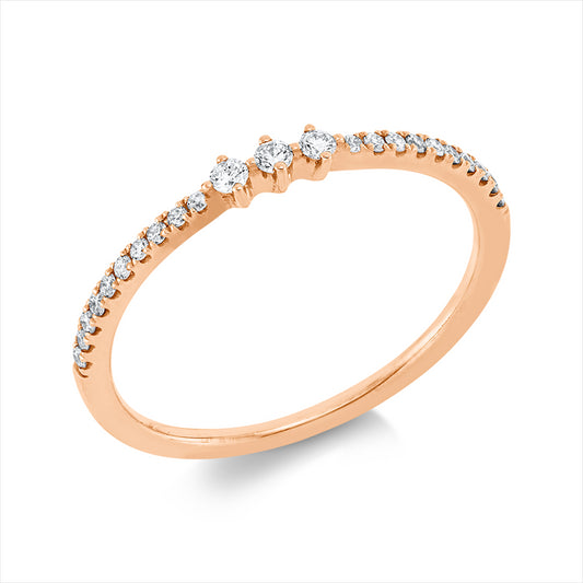 Ring 14 kt RG, 23 Brill. 0,16 ct, W-si/pi
