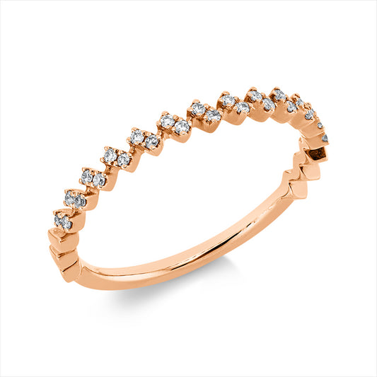 Ring 14 kt RG, 26 Brill. 0,11 ct, W-si/pi