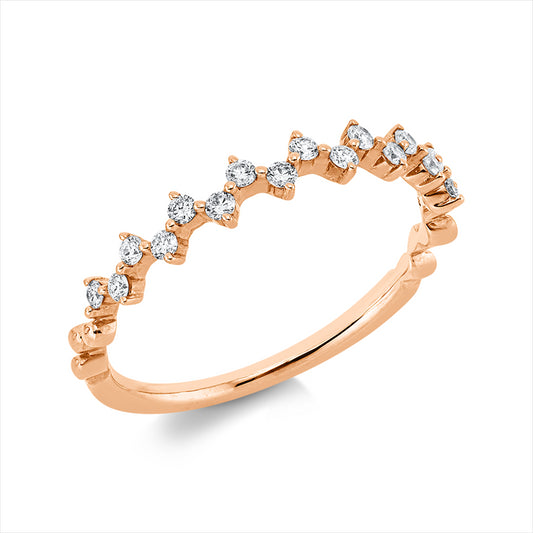 Ring 14 kt RG, 17 Brill. 0,20 ct, W-si/pi
