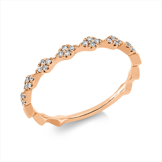 Ring 14 kt RG, 28 Brill. 0,11 ct, W-si/pi
