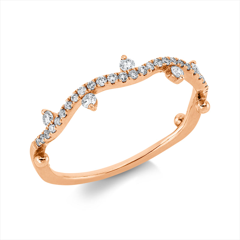 Ring 14 kt RG, 32 Brill. 0,21 ct, W-si/pi