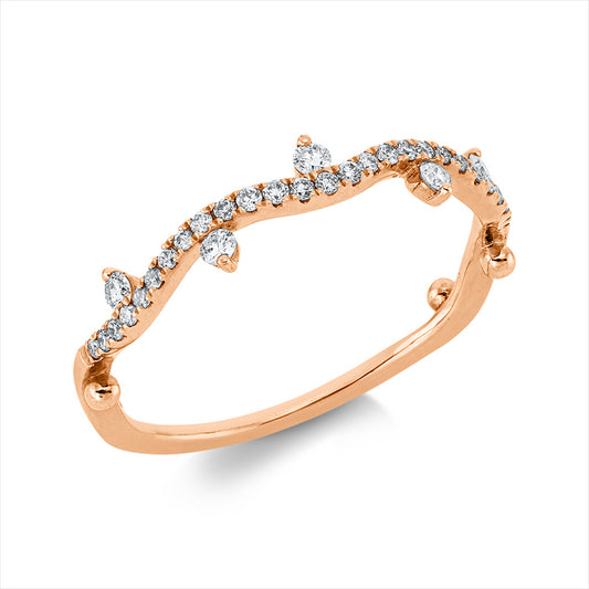 Ring 14 kt RG, 32 Brill. 0,21 ct, W-si/pi
