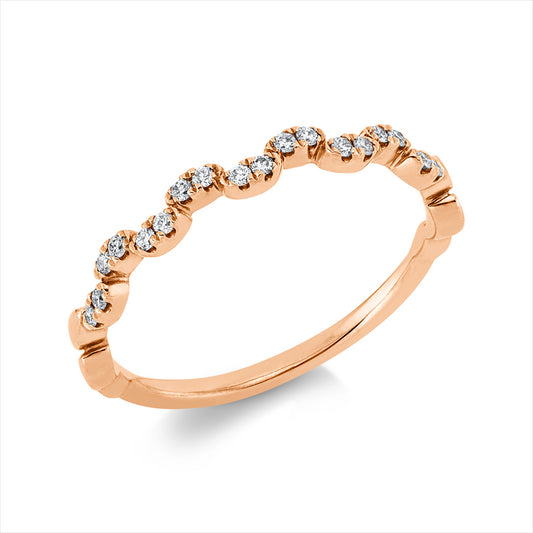 Ring 14 kt RG, 18 Brill. 0,11 ct, W-si/pi
