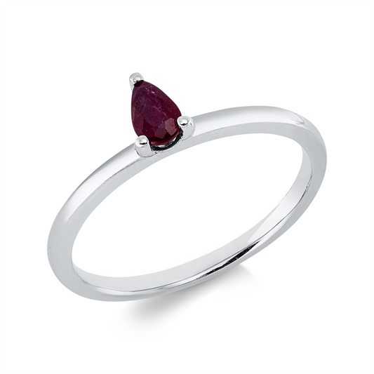 Ring 18 kt WG, 1 Rubin 0,23 ct rot