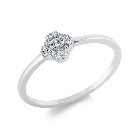 Ring 18 kt WG, 17 Brill. 0,10 ct, F-si