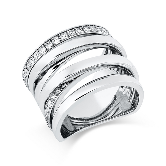 Ring 18 kt WG, 46 Brill. 0,99 ct, F-si