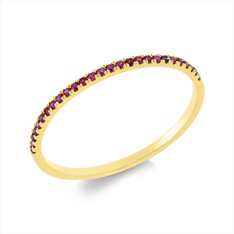 Ring 18 kt GG, 27 Rubine 0,13 ct rot