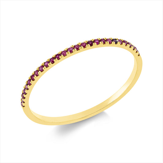 Ring 18 kt GG, 27 Rubine 0,13 ct rot