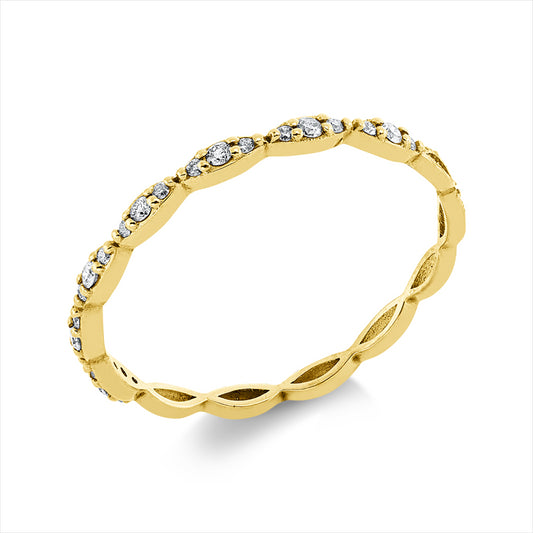 Ring 18 kt GG, 21 Brill. 0,12 ct, F-si