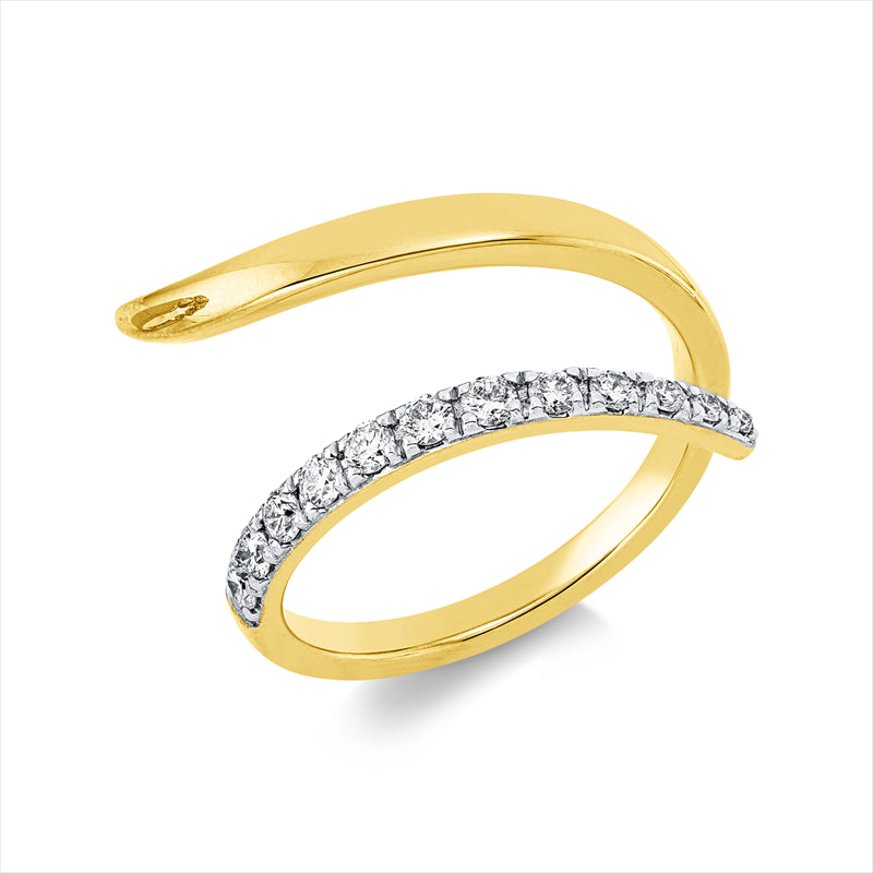 Ring 18 kt GG+WG, 7 Brill. 0,20 ct, TW-si, 5 Brill. 0,07 ct, TW-si