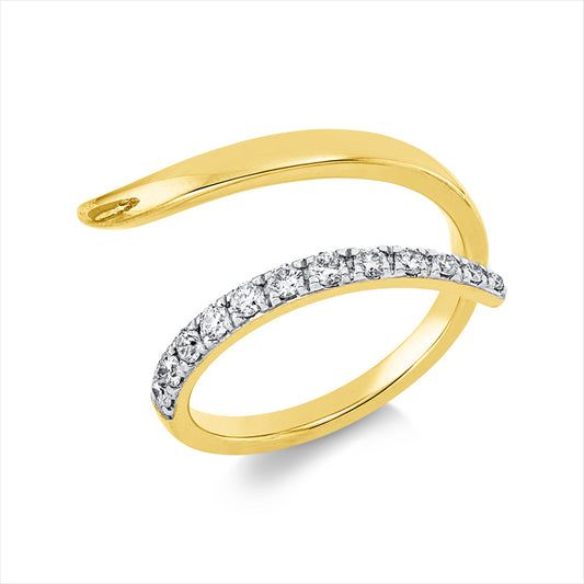 Ring 18 kt GG+WG, 7 Brill. 0,20 ct, TW-si, 5 Brill. 0,07 ct, TW-si