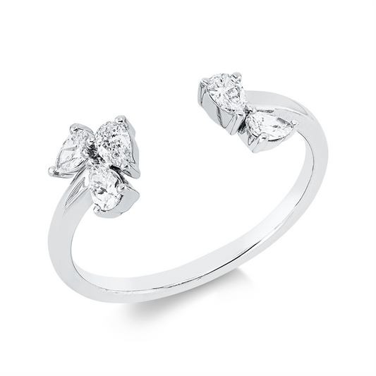 Ring 18 kt WG, 5 Tropfen 0,34 ct, TW-si