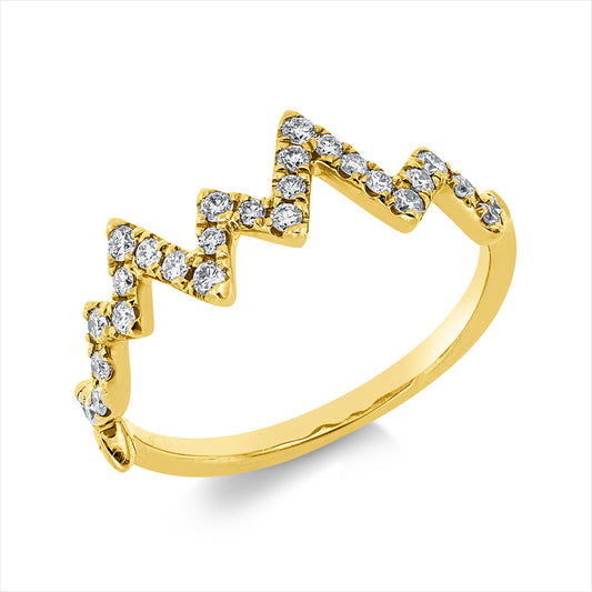Ring 18 kt GG, 23 Brill. 0,26 ct, TW-si, 4 Brill. 0,03 ct, TW-si