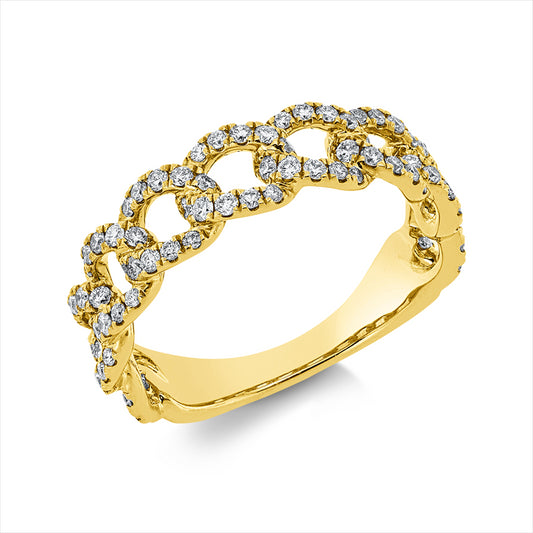 Ring 18 kt GG, 56 Brill. 0,46 ct, TW-si, 36 Brill. 0,20 ct, TW-si