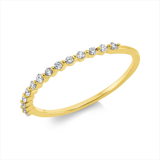 Ring 18 kt GG, 14 Brill. 0,14 ct, TW-si