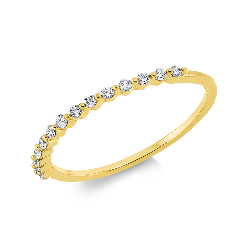 Ring 18 kt GG, 14 Brill. 0,14 ct, TW-si