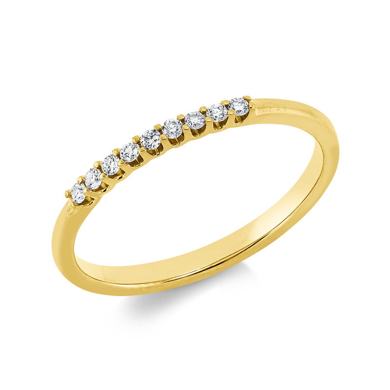 Ring 18 kt GG, 9 Brill. 0,10 ct, TW-si