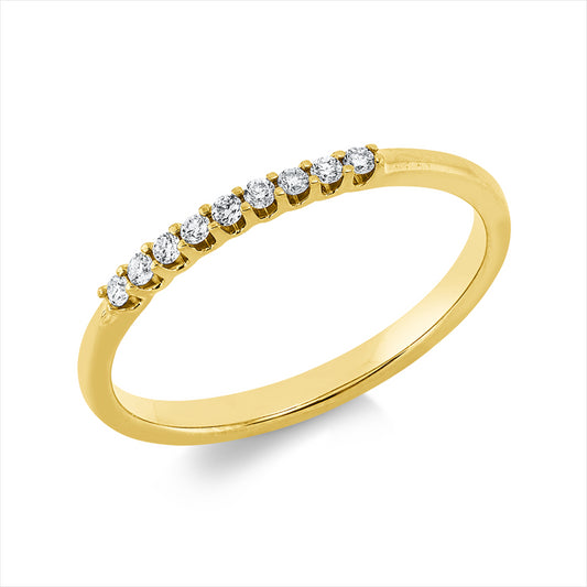 Ring 18 kt GG, 9 Brill. 0,10 ct, TW-si
