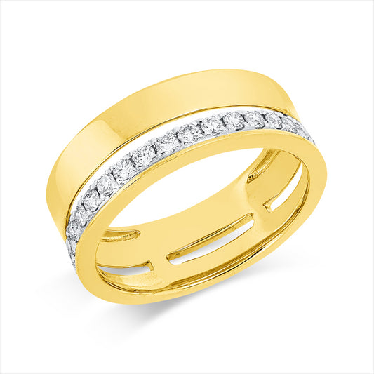 Ring 18 kt GG+WG, 23 Brill. 0,41 ct, I-si