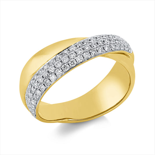 Ring 18 kt GG+WG, 67 Brill. 0,49 ct, W-pi