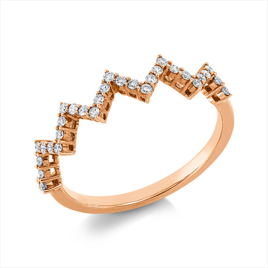 Ring 18 kt RG, 32 Brill. 0,19 ct, W-pi