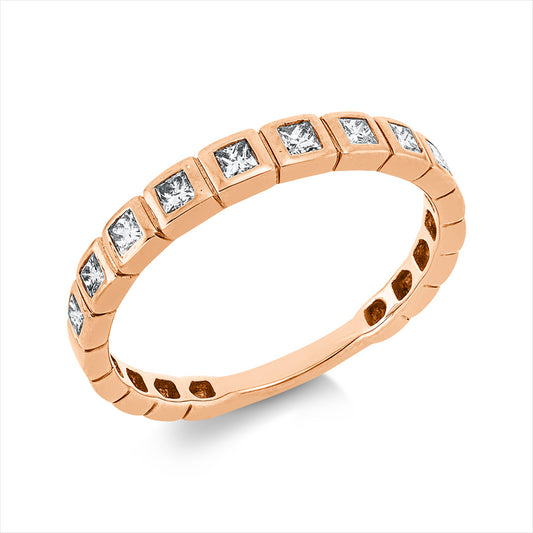 Ring 18 kt RG, 9 Princ. 0,24 ct, TW-si