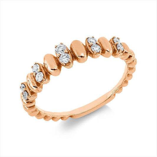 Ring 18 kt RG, 10 Brill. 0,18 ct, TW-si