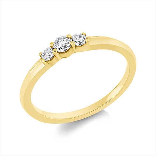Ring 18 kt GG, 3 Brill. 0,20 ct, TW-si