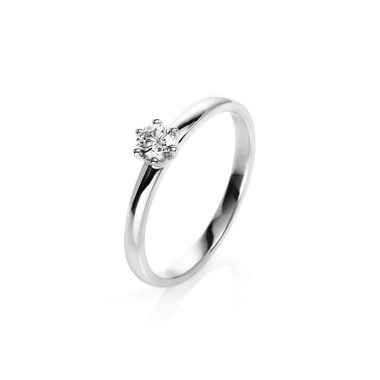 Ring 14 kt WG, 1 Brill. 0,24 ct, TW-si