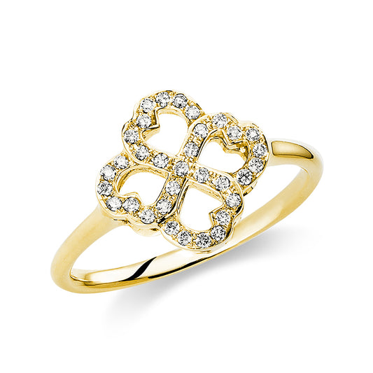 Ring 14 kt GG, 33 Brill. 0,14 ct, TW-vsi