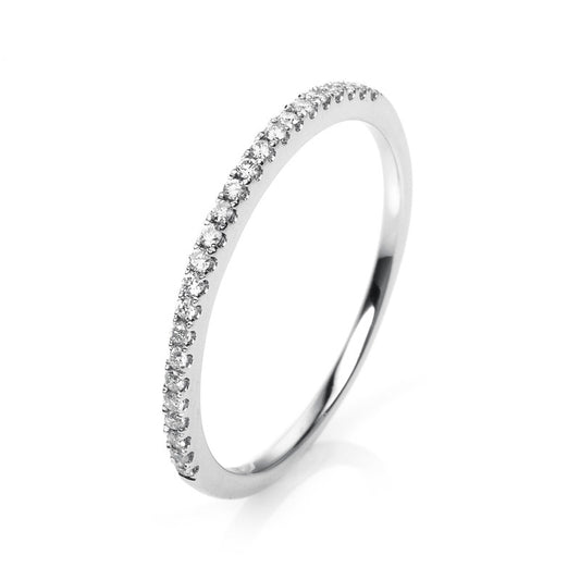 Ring 18 kt WG, 24 Brill. 0,15 ct, TW-si