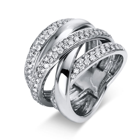 Ring 18 kt WG, 125 Brill. 1,53 ct, TW-vsi