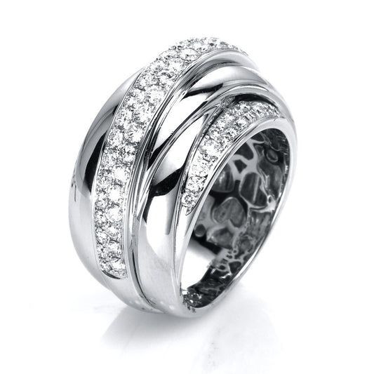 Ring 18 kt WG, 78 Brill. 1,12 ct, TW-vsi