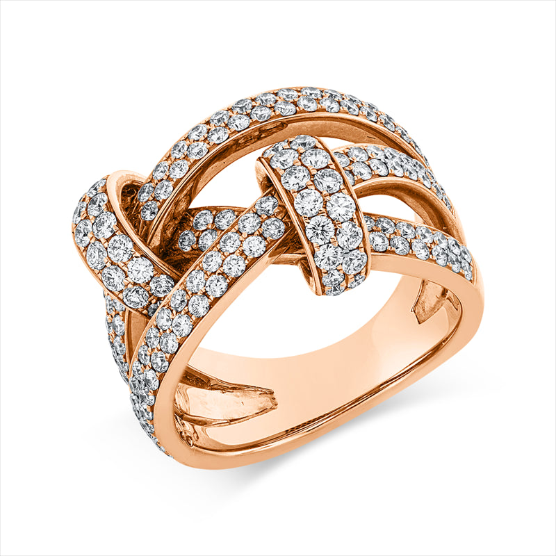 Ring 18 kt RG, 178 Brill. 1,66 ct, TW-vsi