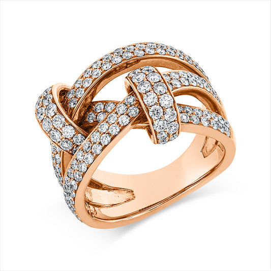 Ring 18 kt RG, 178 Brill. 1,66 ct, TW-vsi