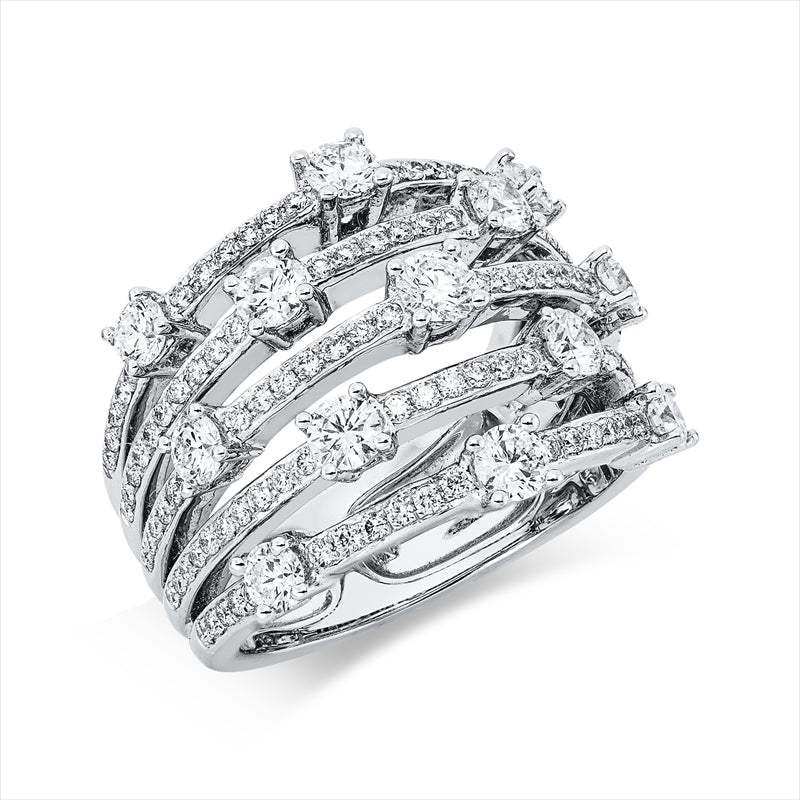 Ring 18 kt WG, 135 Brill. 1,96 ct, TW-vsi