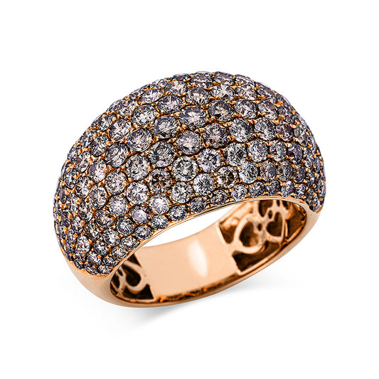 Ring 18 kt RG, 167 Brill. 3,49 ct, braun