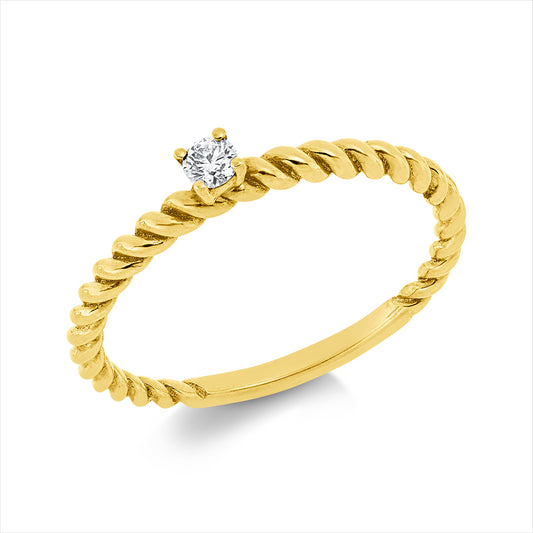 Ring 18 kt GG, 1 Brill. 0,07 ct, TW-si