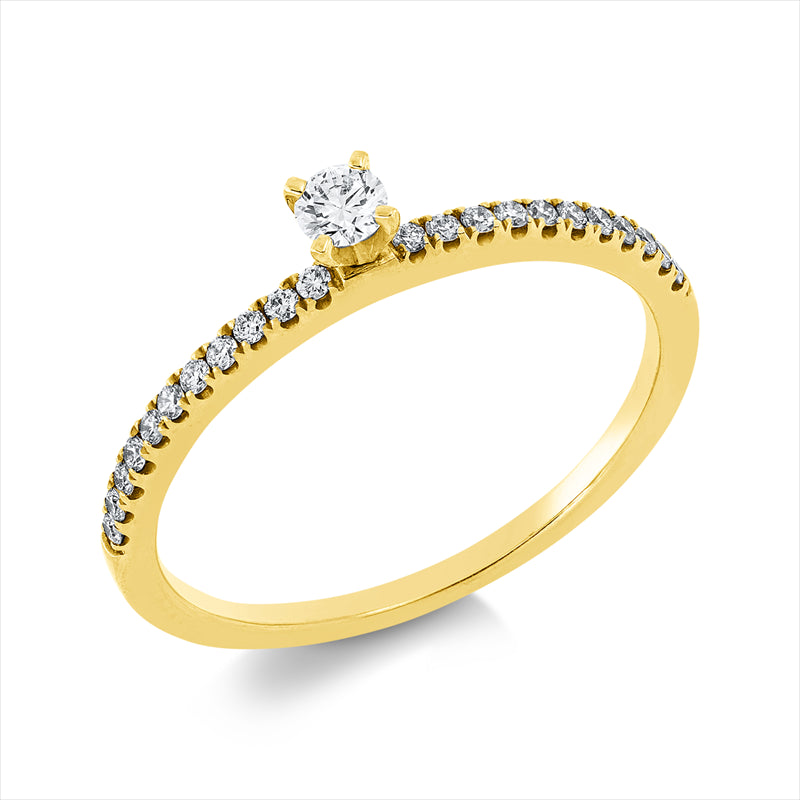 Ring 18 kt GG, 23 Brill. 0,21 ct, W-si