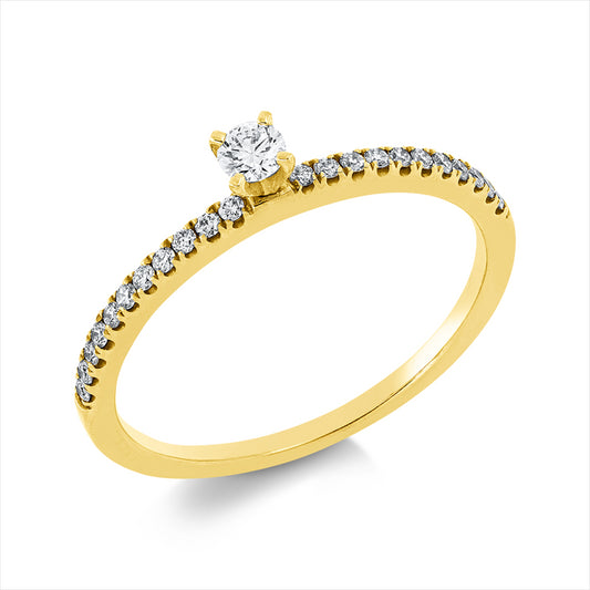 Ring 18 kt GG, 23 Brill. 0,21 ct, W-si
