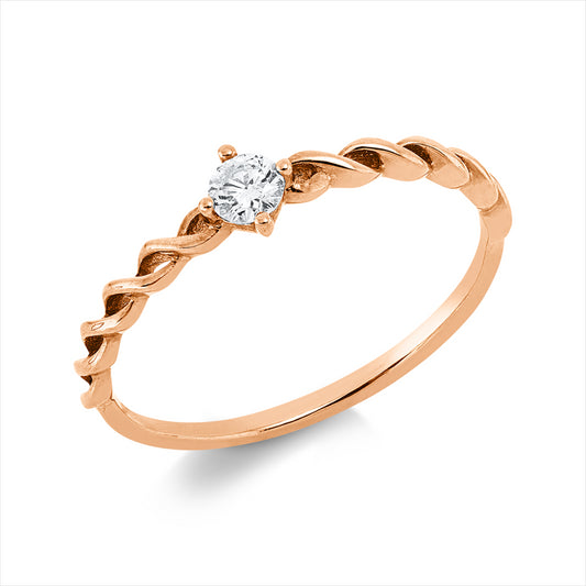 Ring 18 kt RG, 1 Brill. 0,09 ct, W-si