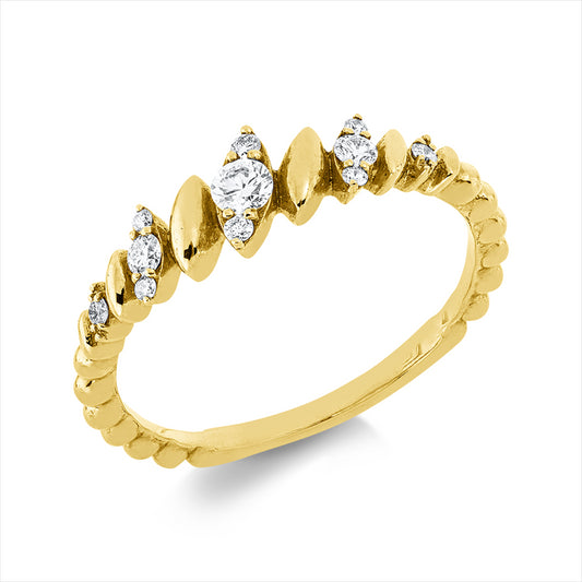 Ring 18 kt GG, 11 Brill. 0,18 ct, TW-si