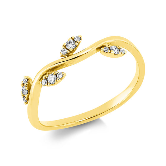 Ring 18 kt GG, 12 Brill. 0,09 ct, I-si
