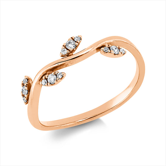 Ring 18 kt RG, 12 Brill. 0,08 ct, I-si