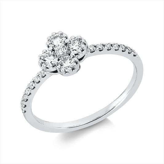 Ring 18 kt WG, 19 Brill. 0,43 ct, TW-si